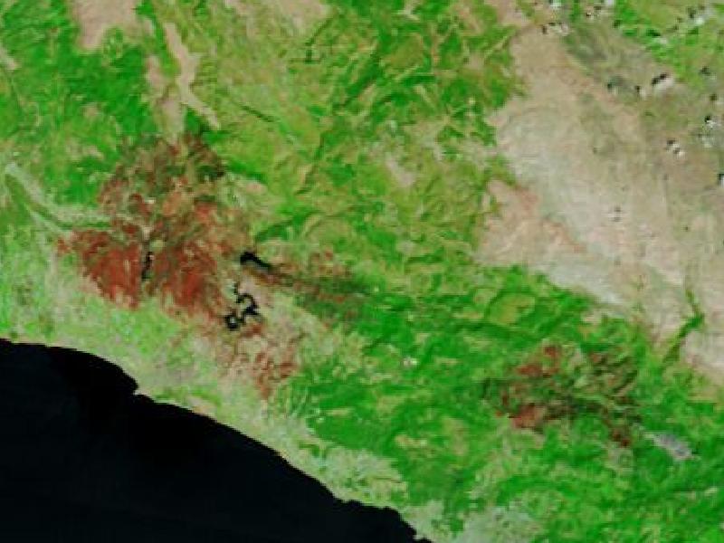 Satellite image of The hills inland of Manavgat, Antalya province, Türkiye on 15 Aug 2021, after the event.