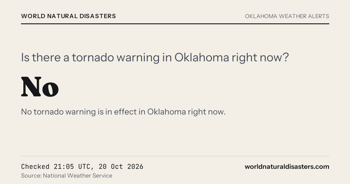 Is There a Tornado Warning in Oklahoma Right Now? Live NWS Alerts