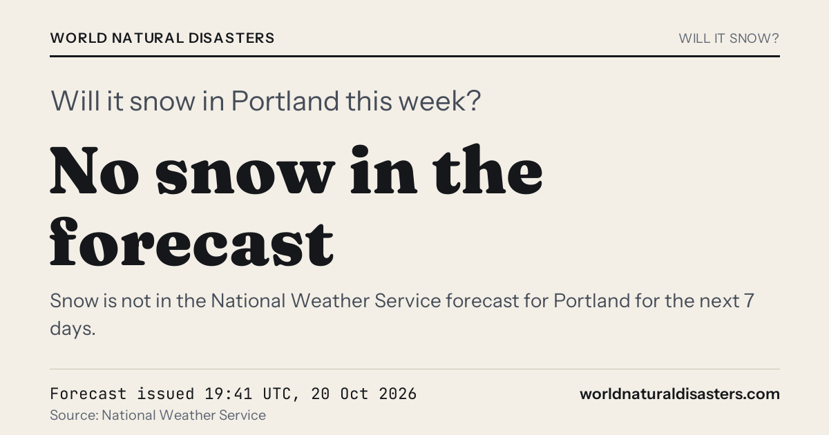 Weather In Portland Will It Snow in Portland? 7-Day Forecast and First Snow Dates