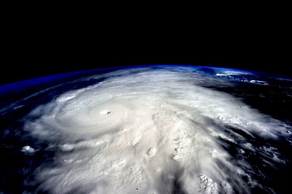 Hurricane Patricia photographed from the International Space Station on 23 October 2015, showing its tightly wound eye near peak intensity
